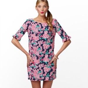 Lilly Pulitzer Somerset Dress Bright Navy Pink Cherry Picker Size S
